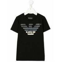 Emporio Armani Kids Camiseta com estampa de logo e águia - Preto
