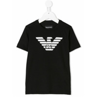 Emporio Armani Kids Camiseta com estampa de logo - Preto