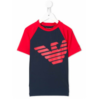Emporio Armani Kids Camiseta com estampa de logo - Vermelho