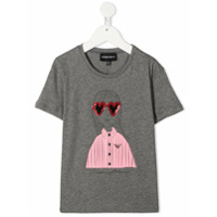 Emporio Armani Kids Camiseta com estampa de menina - Cinza
