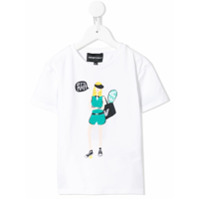 Emporio Armani Kids Camiseta com estampa gráfica - Branco