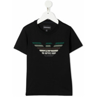 Emporio Armani Kids Camiseta com logo bordado - Azul