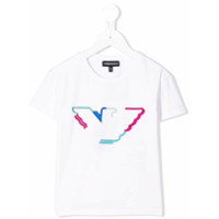 Emporio Armani Kids Camiseta com logo bordado - Branco