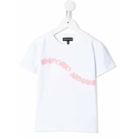Emporio Armani Kids Camiseta com logo de paetês - Branco