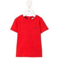 Emporio Armani Kids Camiseta com logo e aplicações - Vermelho