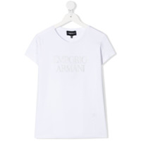 Emporio Armani Kids Camiseta com logo em brilho - Branco