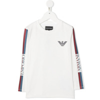 Emporio Armani Kids Camiseta com mangas contrastantes - Branco