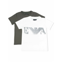 Emporio Armani Kids Camiseta de algodão com estampa de logo - Branco