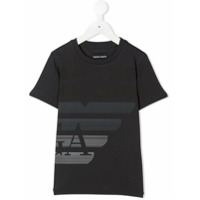 Emporio Armani Kids Camiseta de algodão com estampa de logo - Cinza