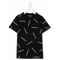 Emporio Armani Kids Camiseta de algodão com estampa de logo - Preto