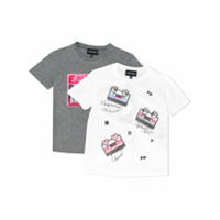 Emporio Armani Kids Camiseta decote careca com estampa gráfica - Branco