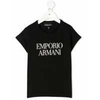 Emporio Armani Kids Camiseta mangas curtas com estampa de logo - Preto