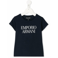Emporio Armani Kids Camiseta mangas curtas com logo de brilho - Azul