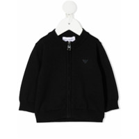 Emporio Armani Kids Cardigan com logo no busto - Azul