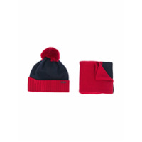 Emporio Armani Kids Conjunto gorro e cachecol - Azul