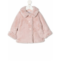 Emporio Armani Kids faux fur button-up coat - Rosa