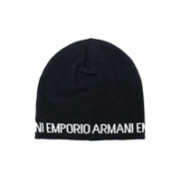 Emporio Armani Kids Gorro com estampa de logo - Azul