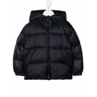 Emporio Armani Kids Jaqueta matelassê com capuz - Azul