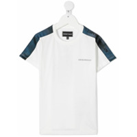 Emporio Armani Kids logo stripe T-shirt - Branco