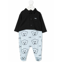 Emporio Armani Kids Macacão com estampa de urso - Azul