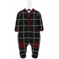 Emporio Armani Kids Macacão de bebê com estampa de logo - Azul