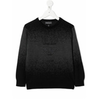 Emporio Armani Kids Moletom com logo bordado - Preto