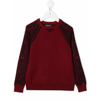 Emporio Armani Kids Suéter mangas longas com logo - Vermelho