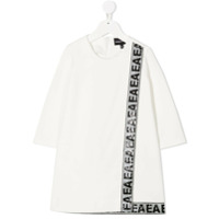 Emporio Armani Kids Vestido listra monogramada - Branco