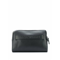 Emporio Armani Necessaire com logo gravado - Preto