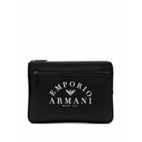 Emporio Armani Pasta com zíper e logo - Preto