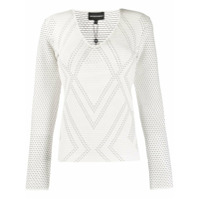 Emporio Armani Suéter com padronagem geométrica - Branco