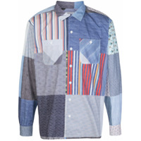Engineered Garments Camisa com estampa contrastante de patchwork - Azul
