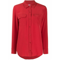 Equipment Camisa crepe de china com bolso - Vermelho