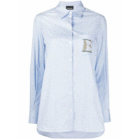 Ermanno Ermanno Camisa com estampa de logo e aplicações - Azul