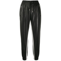 Ermanno Scervino Calça esportiva cropped com listras na lateral - Preto