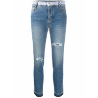 Ermanno Scervino Calça jeans com acabamento de renda - Azul