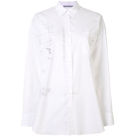Ermanno Scervino Camisa oversized com brilho - Branco
