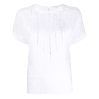 Ermanno Scervino Camiseta com recorte de franjas - Branco