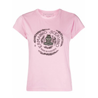 Ermanno Scervino Camiseta decote careca com aplicação de cristais - Rosa