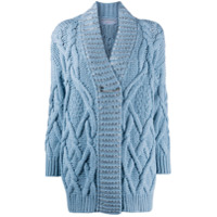 Ermanno Scervino Cardigan de tricô com aplicação - Azul