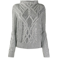 Ermanno Scervino crystal-embellished cable knit jumper - Cinza
