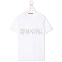 Ermanno Scervino Junior Camiseta decote careca com aplicação de cristais - Branco