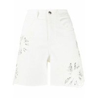 Ermanno Scervino Short jeans aplicação de strass - Branco