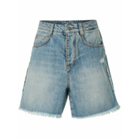 Ermanno Scervino Short jeans com acabamento desfiado - Azul