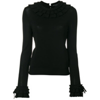 Ermanno Scervino Suéter com acabamento de babado - Preto