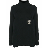 Ermanno Scervino Suéter gola alta com mangas longas de tricô - Preto