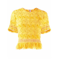 Ermanno Scervino Top cropped com franjas - Amarelo