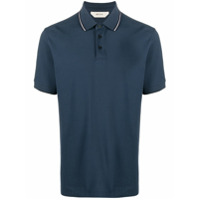 Ermenegildo Zegna Camisa polo com logo bordado - Azul