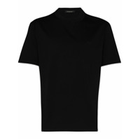 Ermenegildo Zegna Camiseta de algodão com logo bordado - Preto