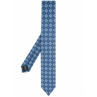 Ermenegildo Zegna Gravata de seda com estampa geométrica - Azul